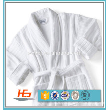 100% cotton hotel linen Ribs StripesVelour White bathrobe